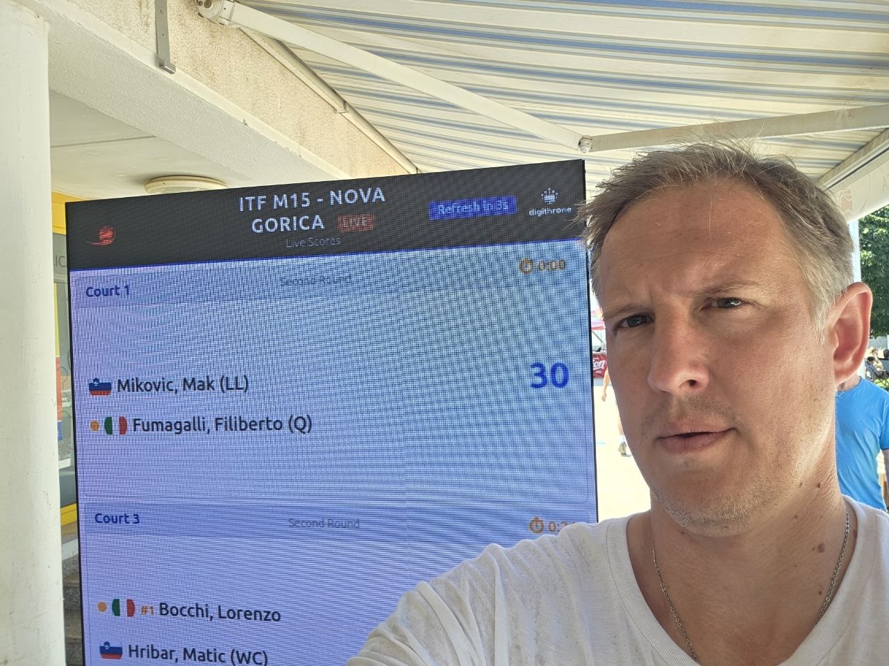 ITF live scoring display at Nova Gorica Open
